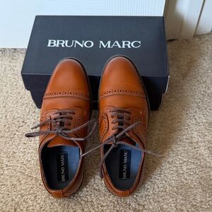 Boy’s Tan Leather Oxford Dress Shoes